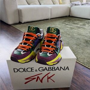 Dolce & Gabbana Colorful Sneakers with Orange Laces